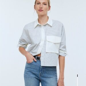 Madewell Flap Pocket Crop Button-Up Shirt